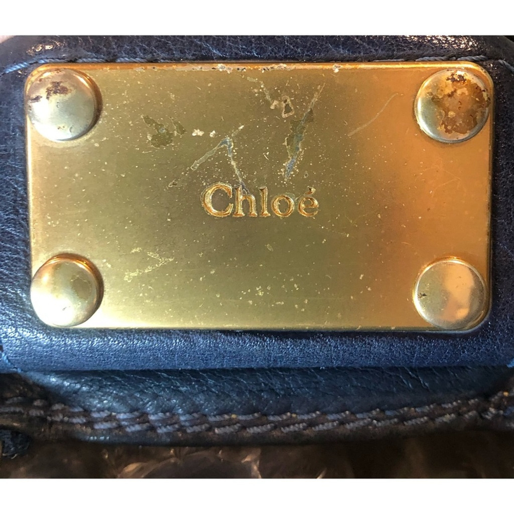 CHLOE Paddington Navy Blue Leather Tote Hand Bag CHLOE Padlock - Picture 11 of 16